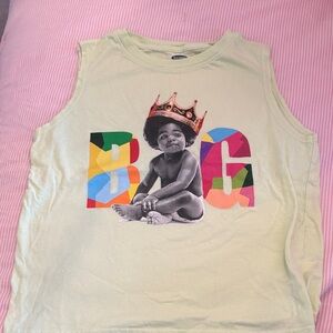 Old Navy Pale Green Kids Tank Top with Colorful 'BIG' Graphic and Crown